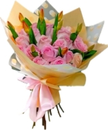 Imagen de BOUQUET ROSAS CON TULIPANES